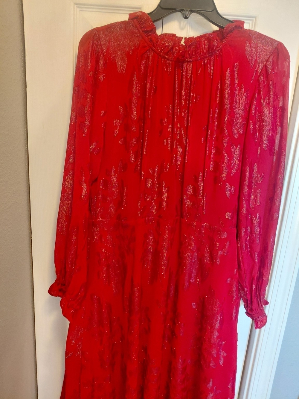 Liz Claiborne Red Metallic Midi Dress
